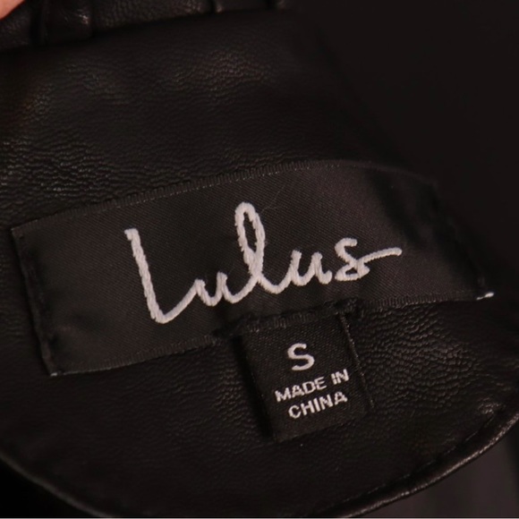 NWT Lulu's Up on a Tuesday Faux Leather Black Moto Jacket - Picture 4 of 8